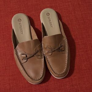 Sperry Brown Leather Mules